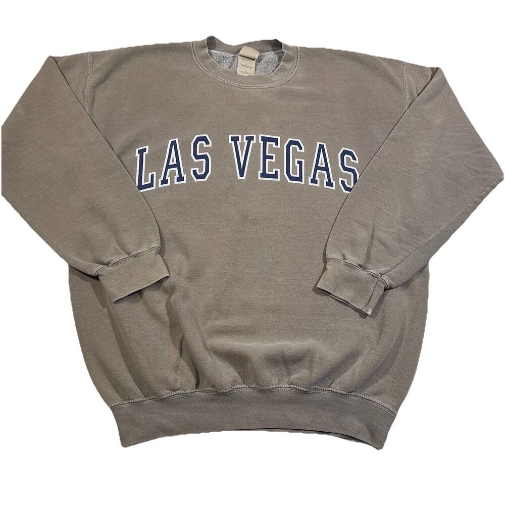 Vintage Style Gildan Heavyweight Blend Tan Crewneck Sweatshirt Size Large